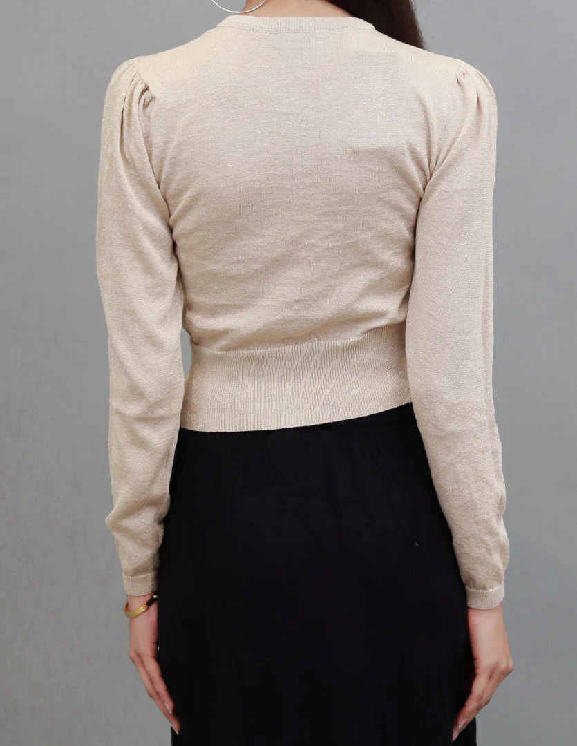 Women Gold Round Neck Long Sleeve - Image 4
