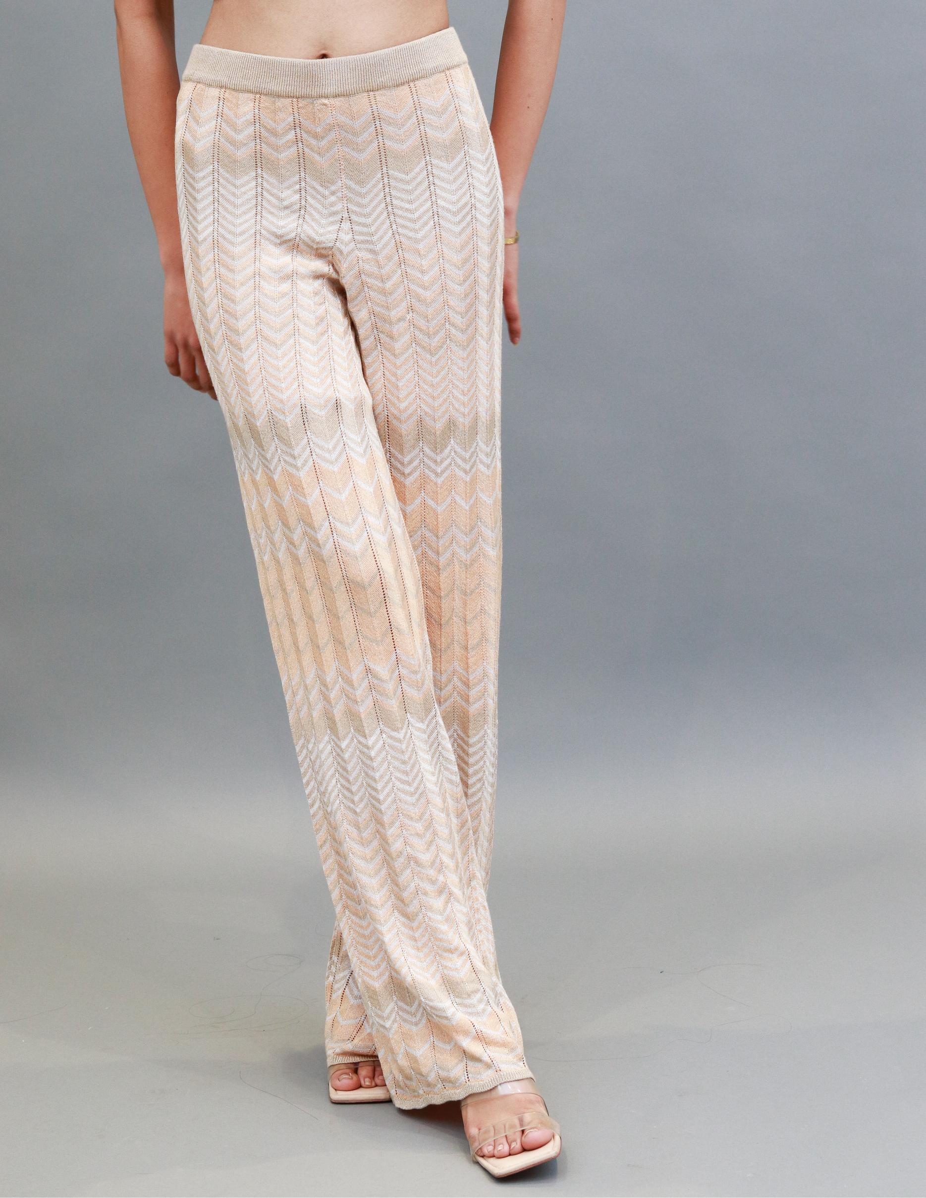 Women Gold Zigzag Trousers - Image 5