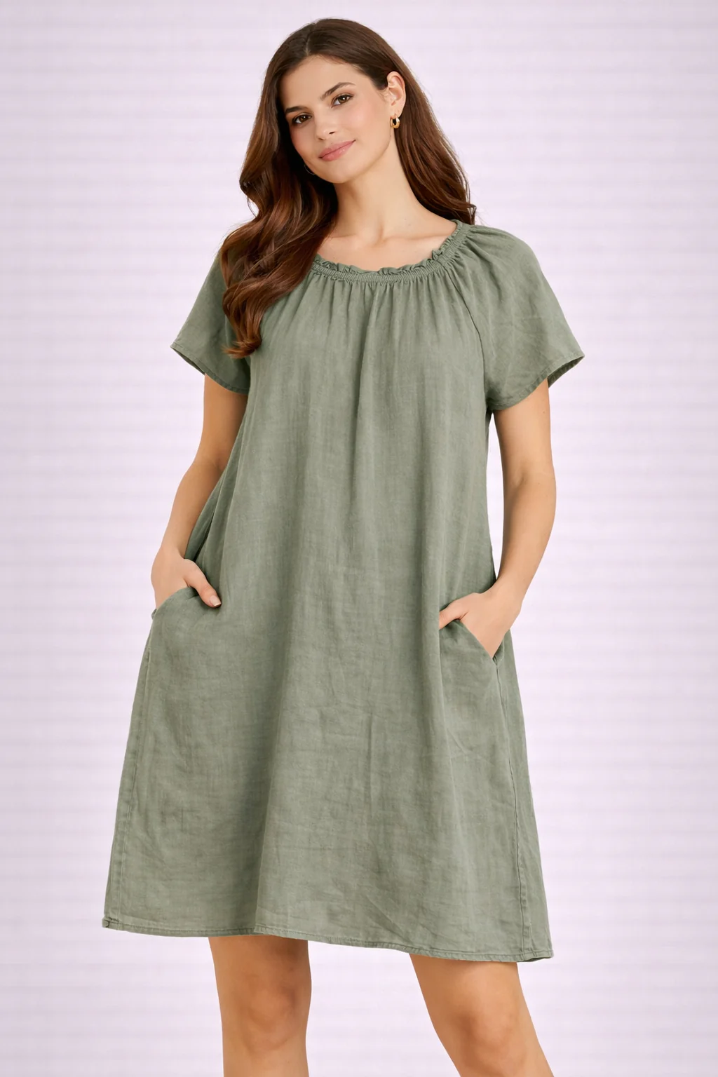 Women Green Cotton Dress
