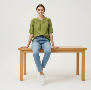 Women Green Cotton Shirt Style Top - Image 5