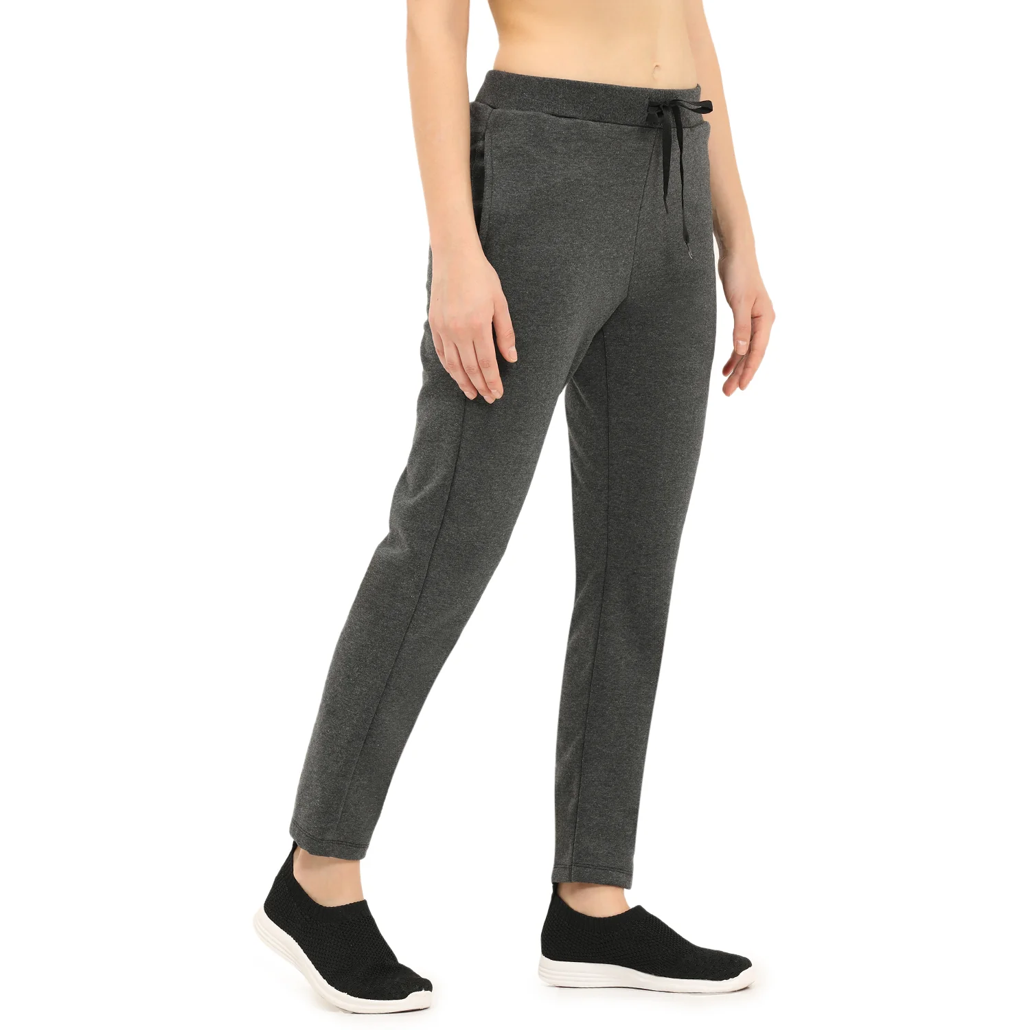 Women Grey Ankle Length Fleece Track Pant - Image 4