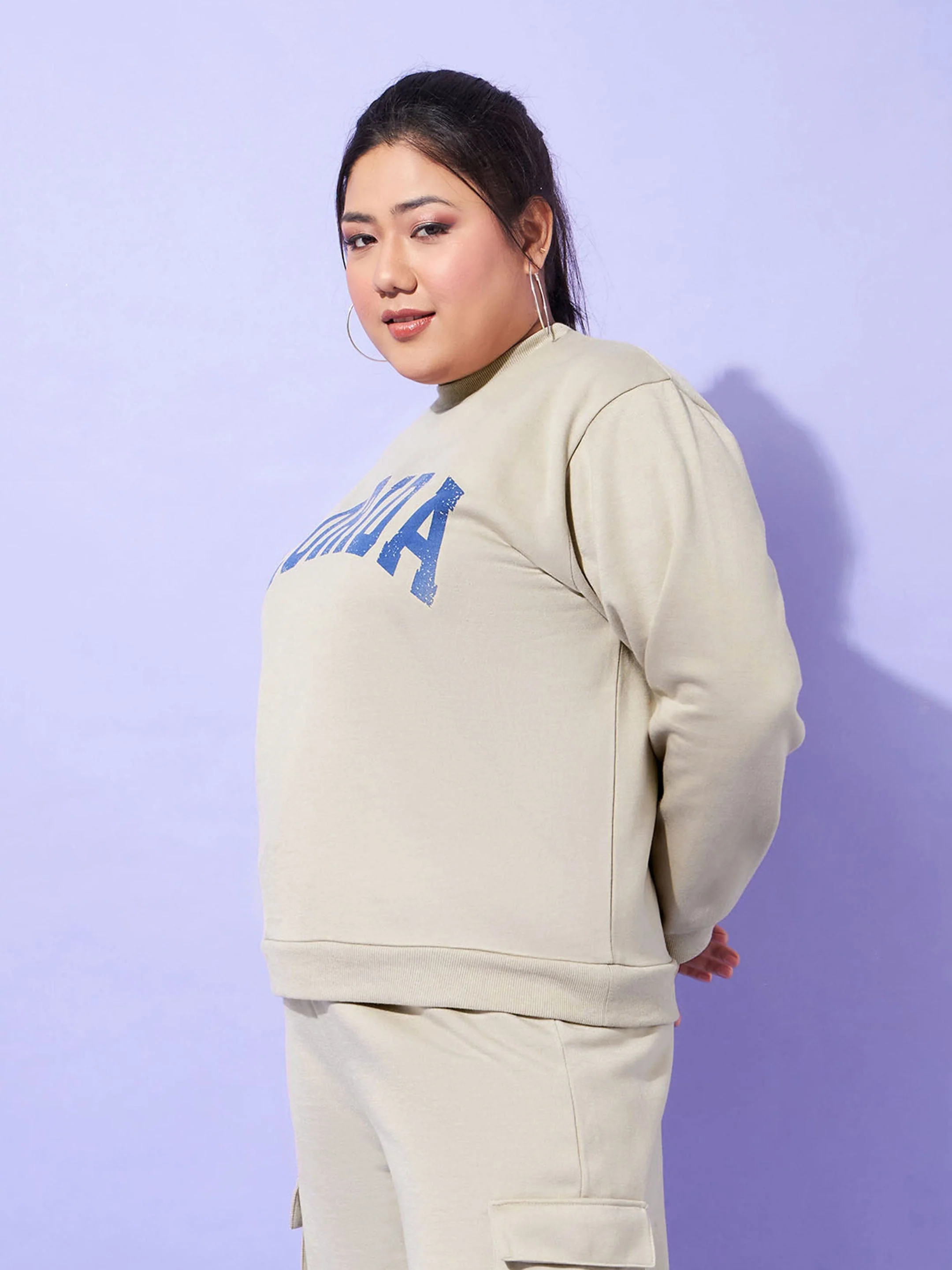 Women Grey Fleece Sweatshirt - Image 3