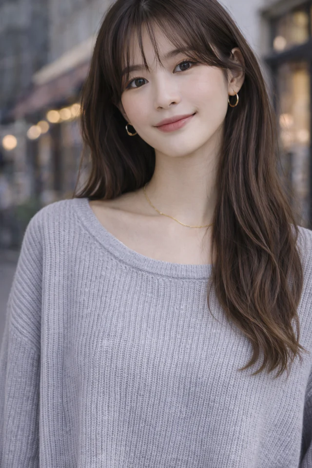 Women Grey Knitted Acrylic Sweater - Image 3