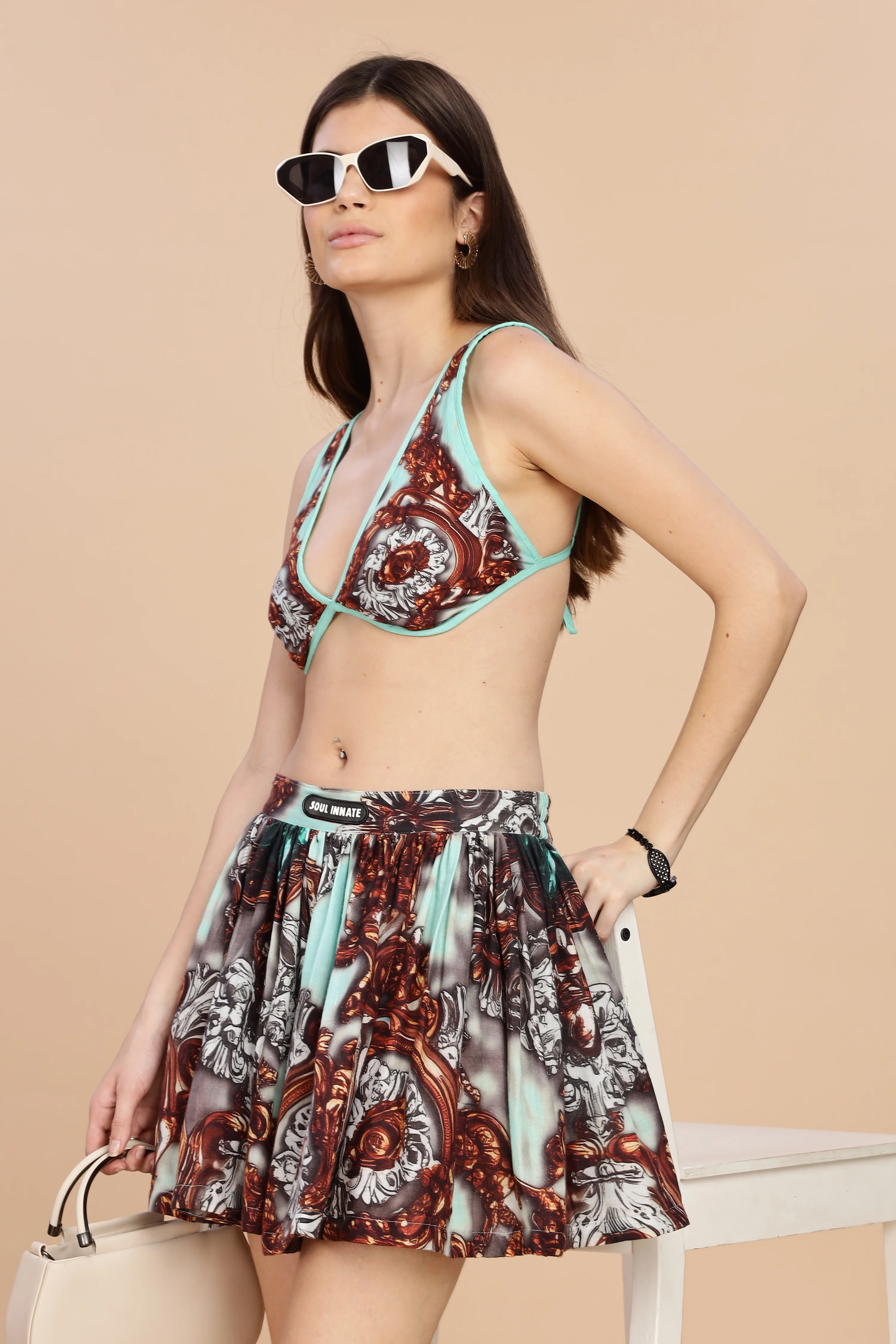Women Jade Gauge Cotton Bralette Top