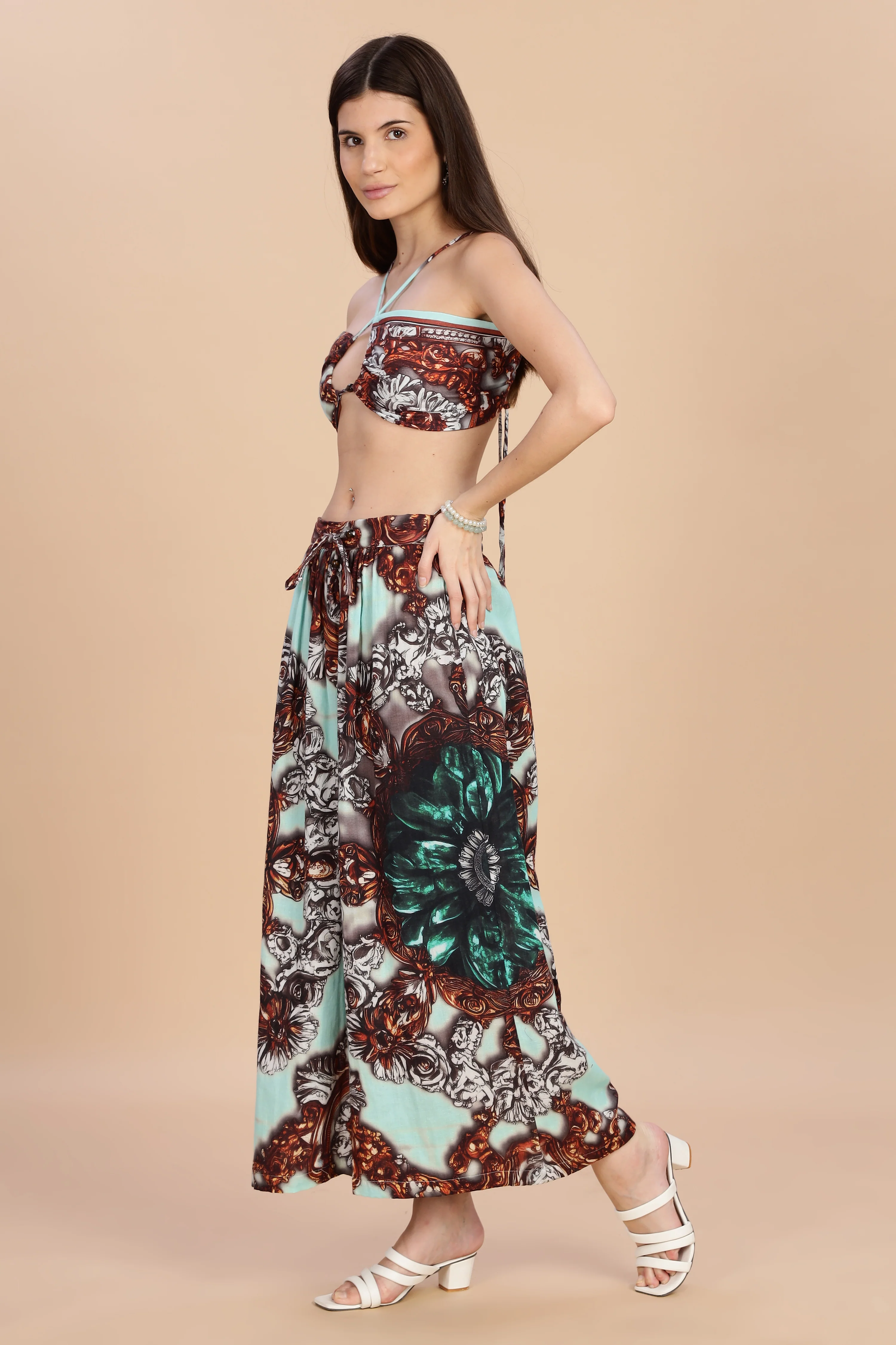 Women Jade Gauge Cotton Co-Ord Set - Image 8