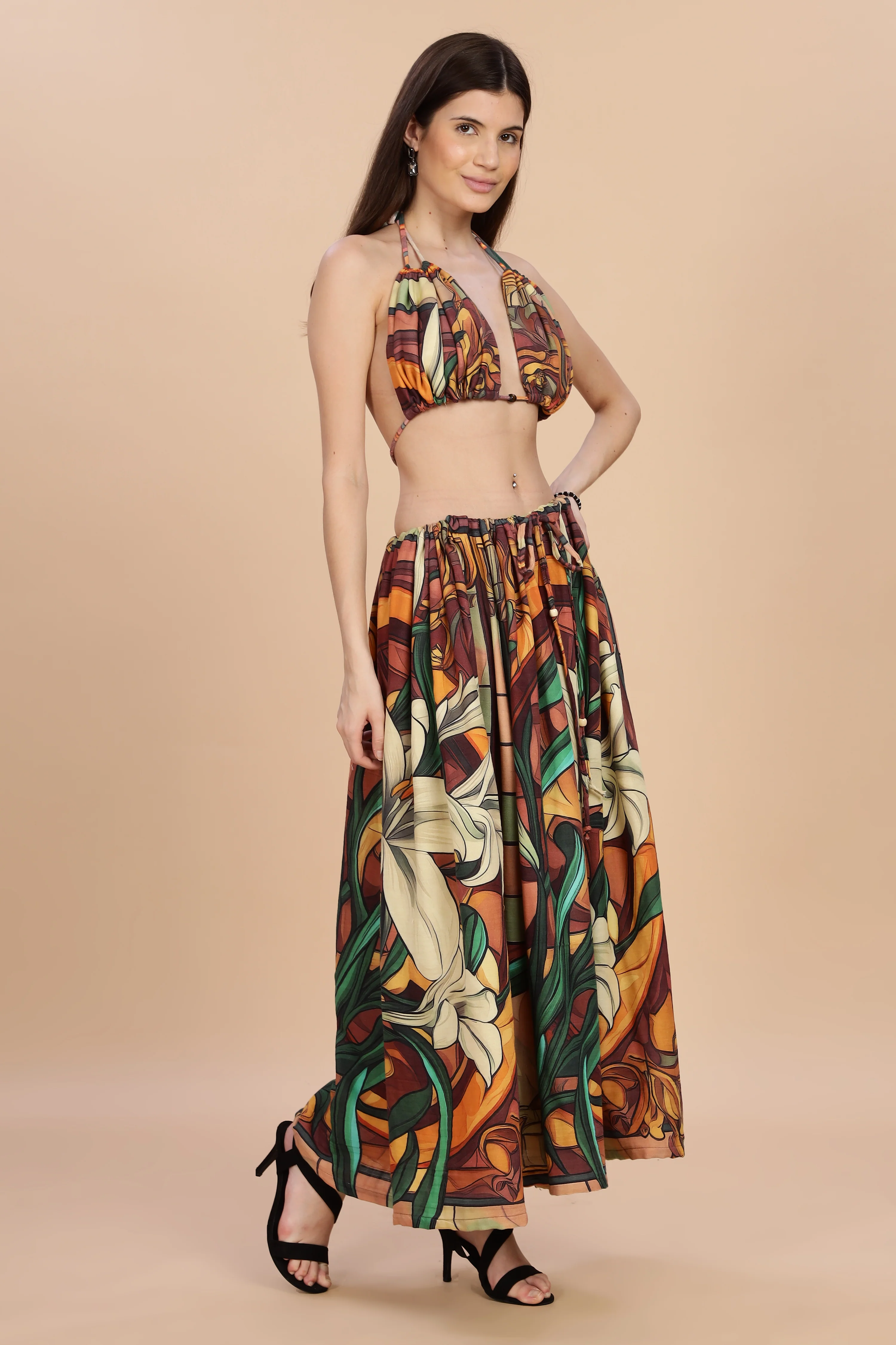 Women Liliare Long Gauge Cotton Skirt - Image 4