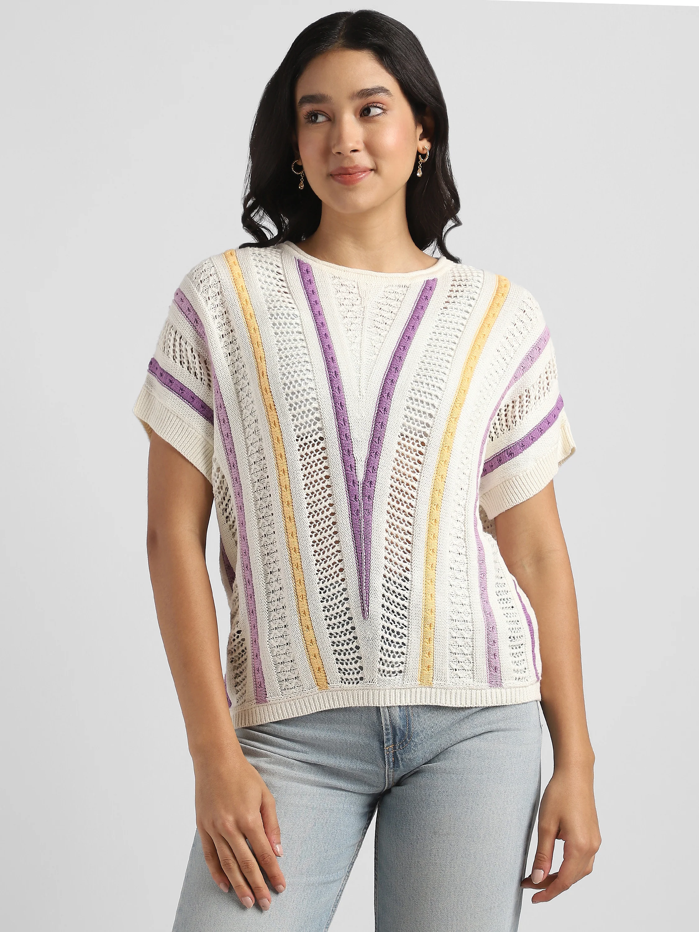 Women Crochet Comfort Fit Top