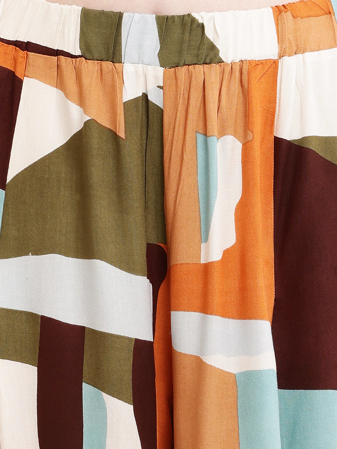 Women Multicolour Flared Palazzo - Image 6