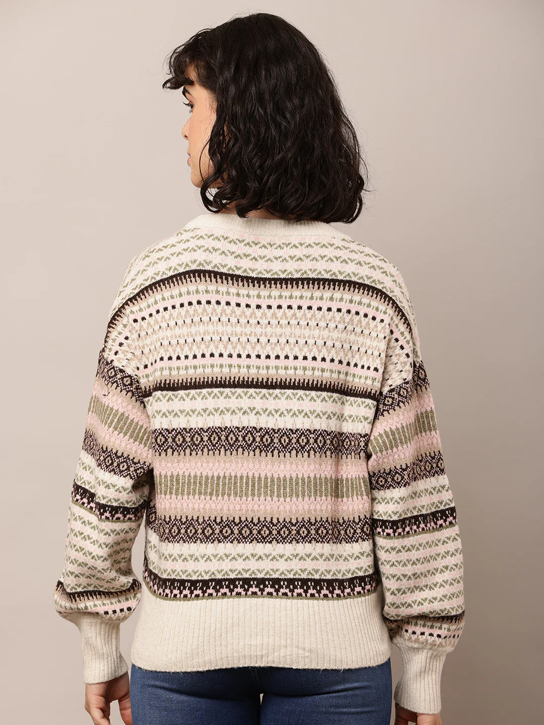 Women Multicolour Printed Nylon Sweater - Image 4