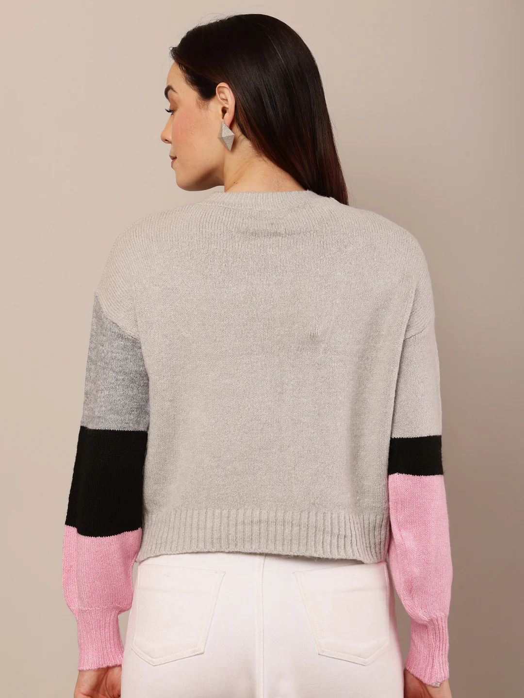 Women Multicolour Round Neck Sweater - Image 5