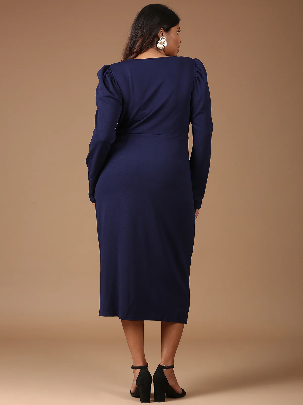 Women Navy Bodycon Dress - Image 4