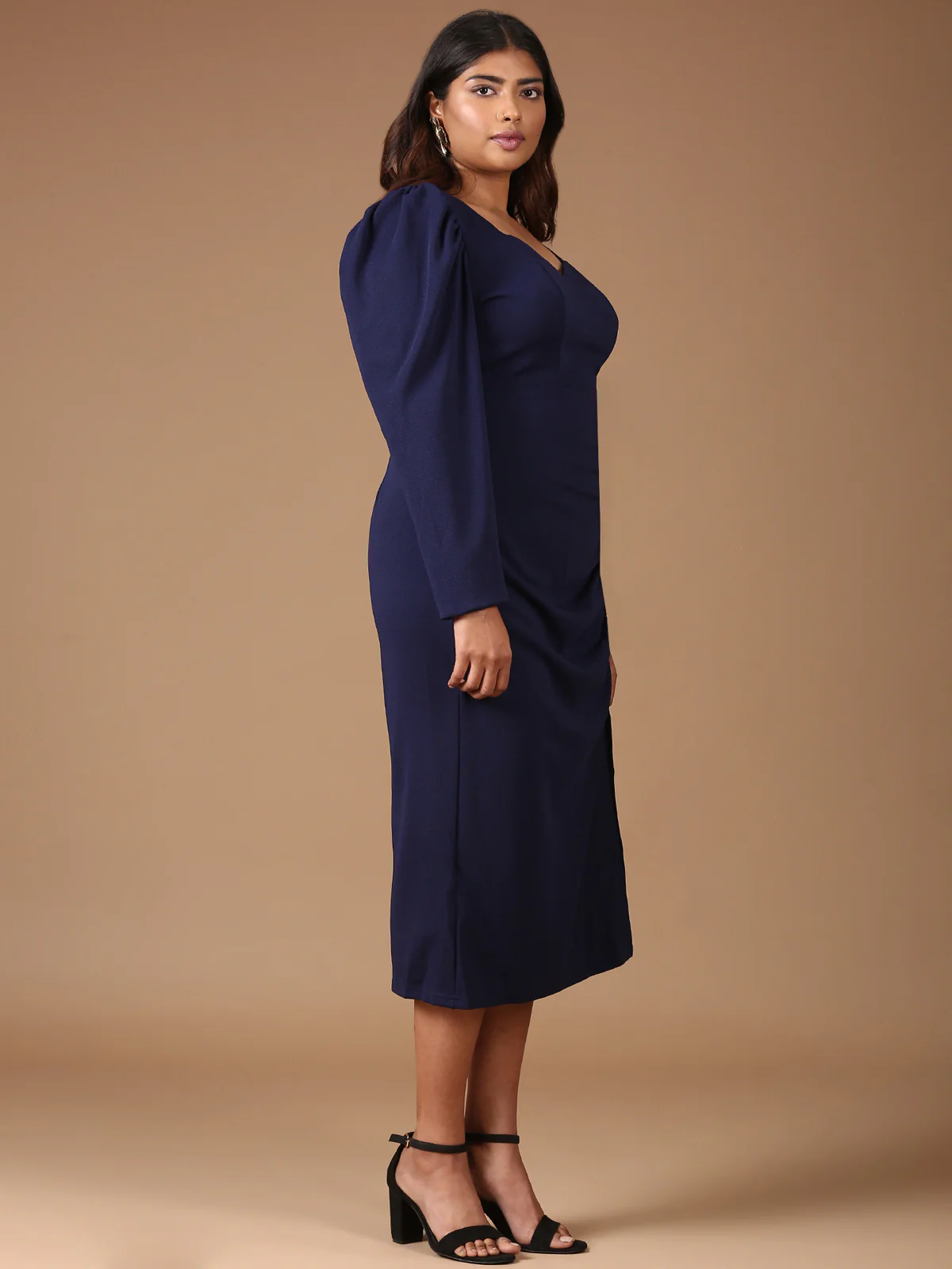 Women Navy Bodycon Dress - Image 5