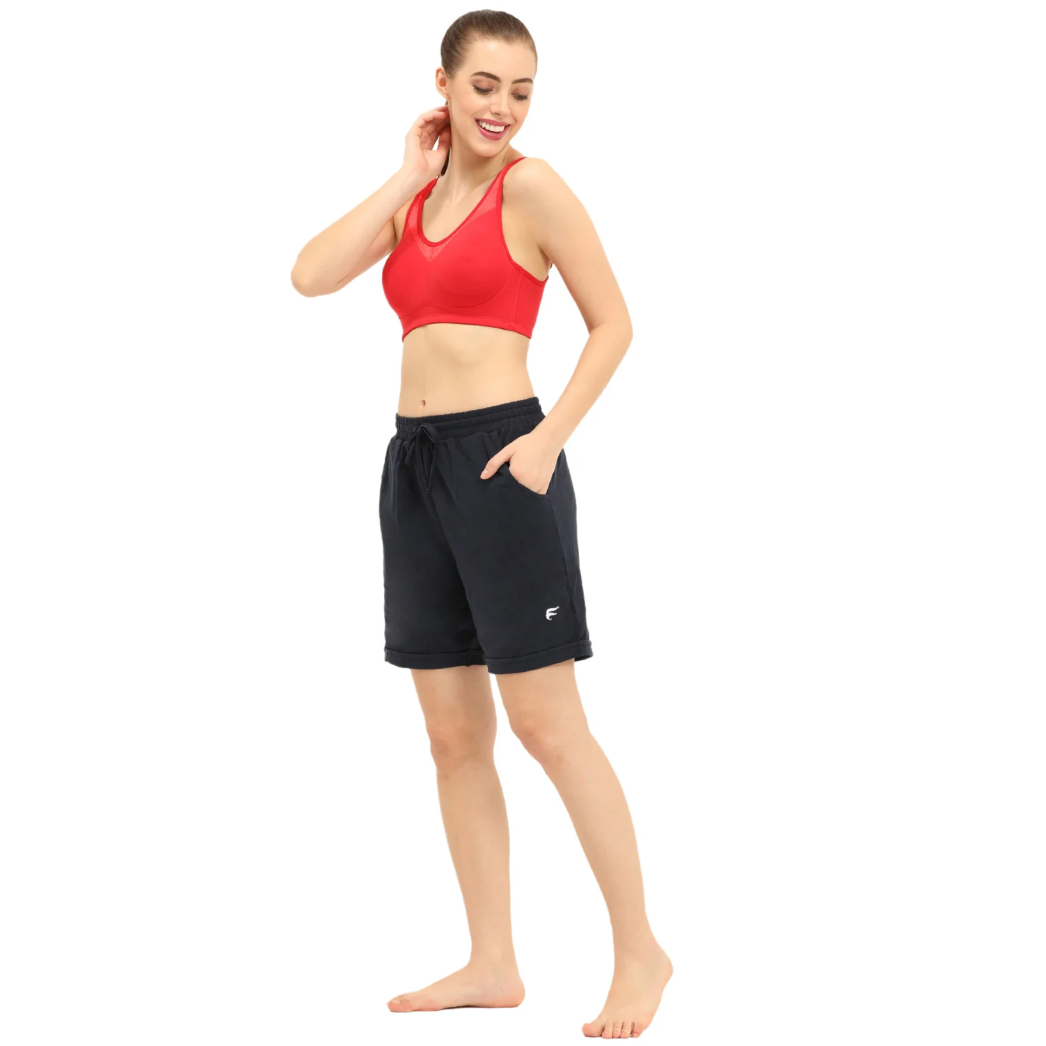 Women Navy Thigh Length Shorts - Image 4