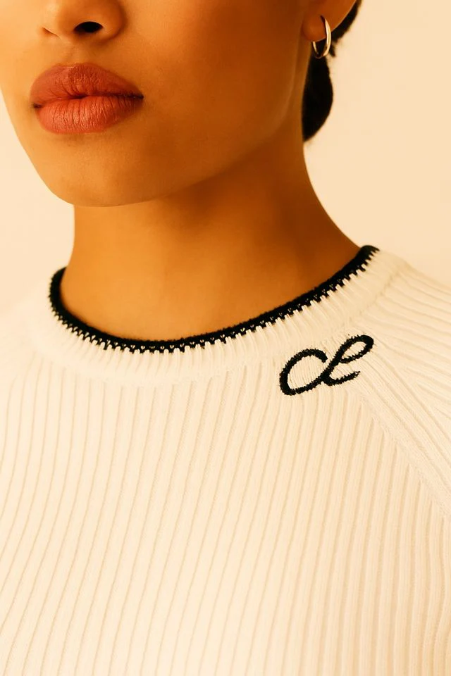 Women Off White Ribbed Stretchable Sweater - Image 3