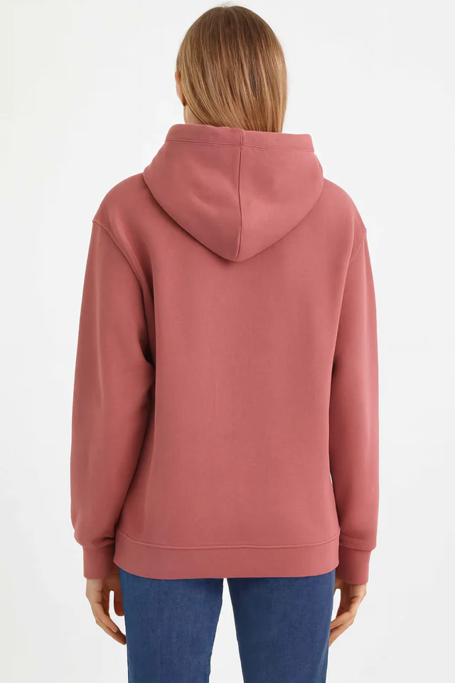 Women Peach Solid Pullover Sweatshirt - Image 2