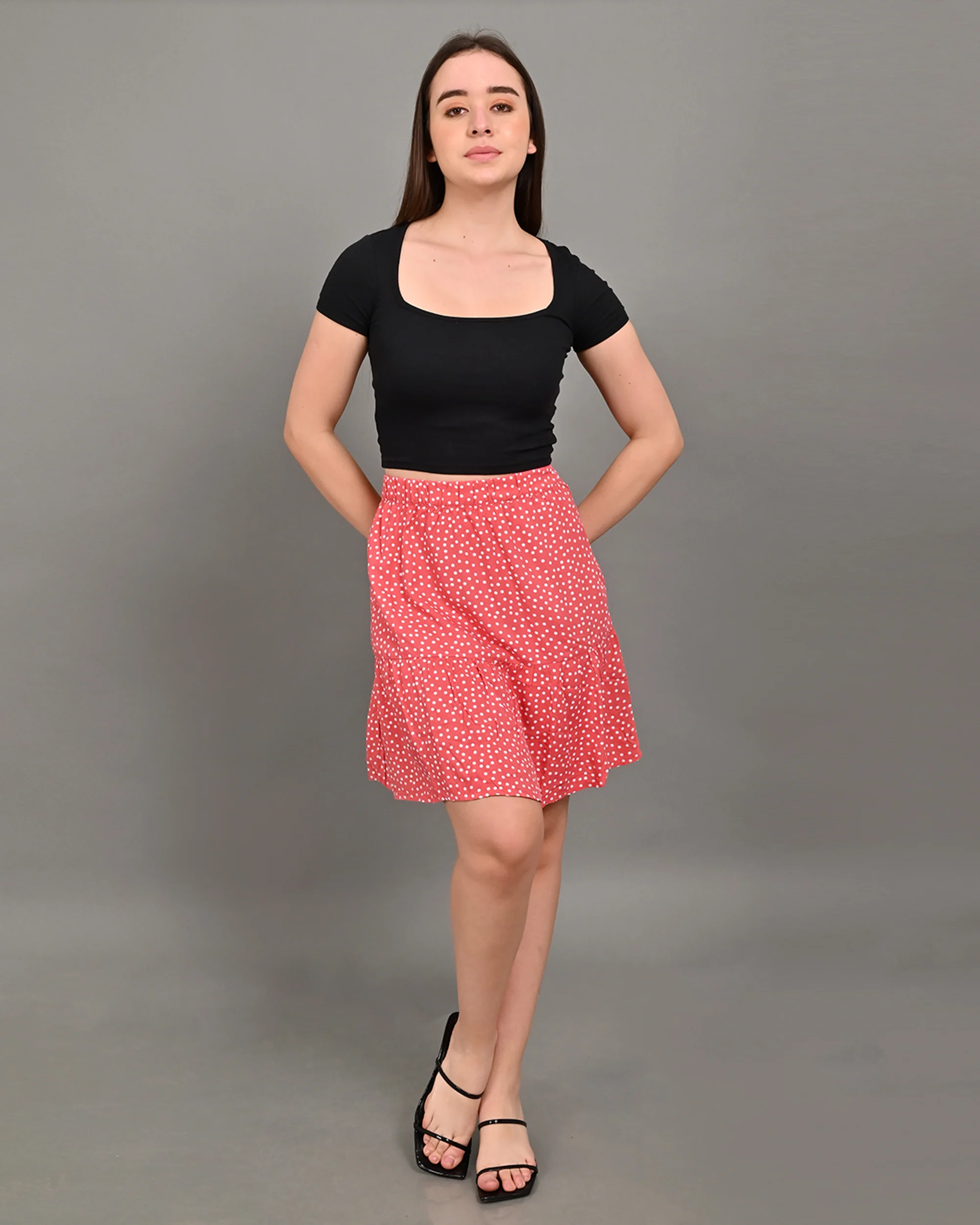 Women Pink Floral A Line Mini Skirt - Image 3