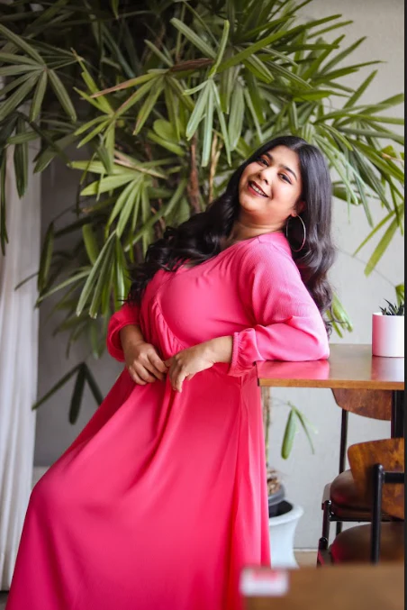 Women Pink Midi Dress - Image 3