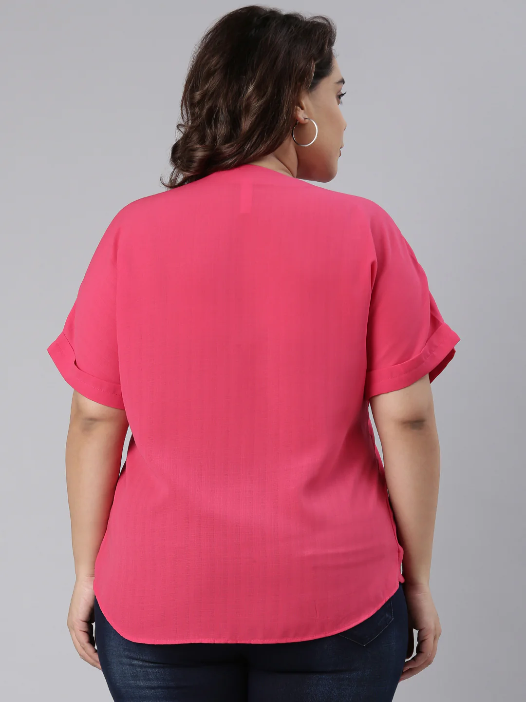 Women Pink Overlap Top - Image 2