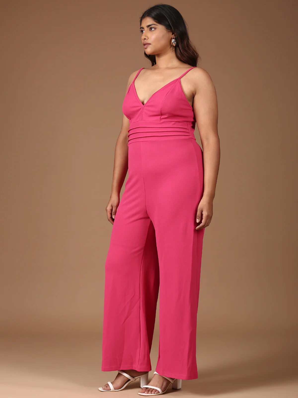 Women Pink Strap Jumpsuit - Image 5
