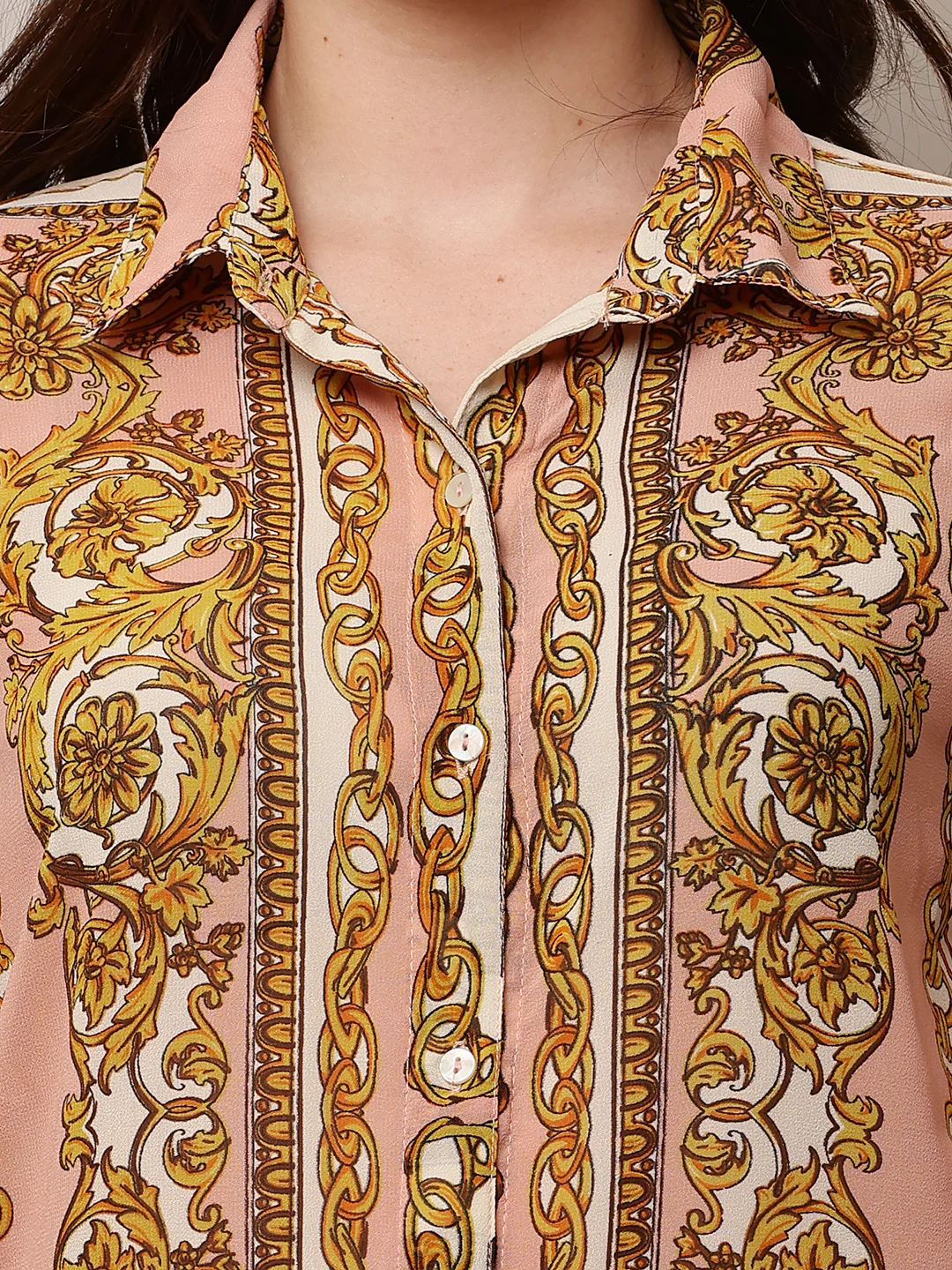 Women Printed Multicolour Shirt with Full Sleeves - Image 5