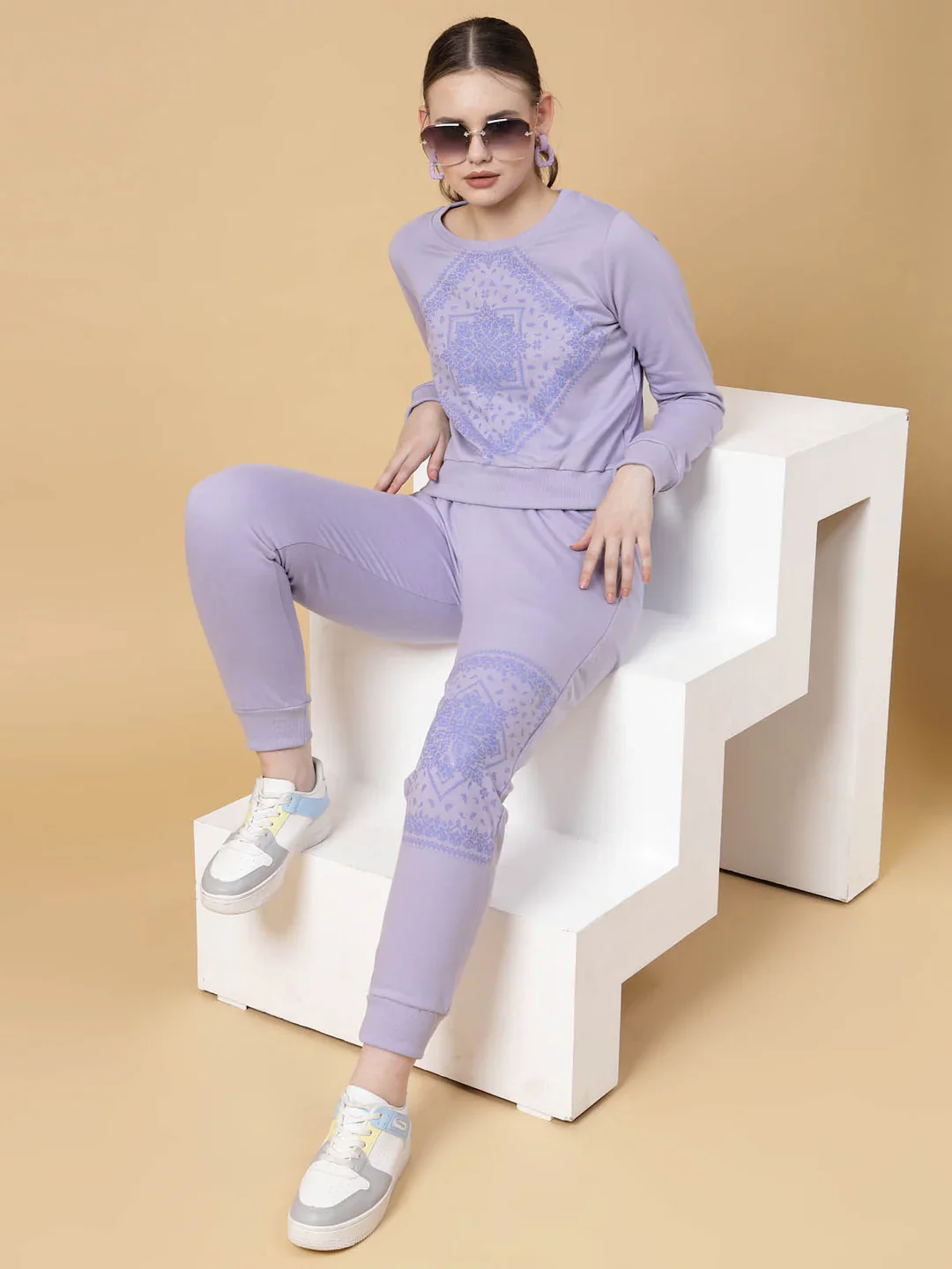 Women Purple Printed co-ords