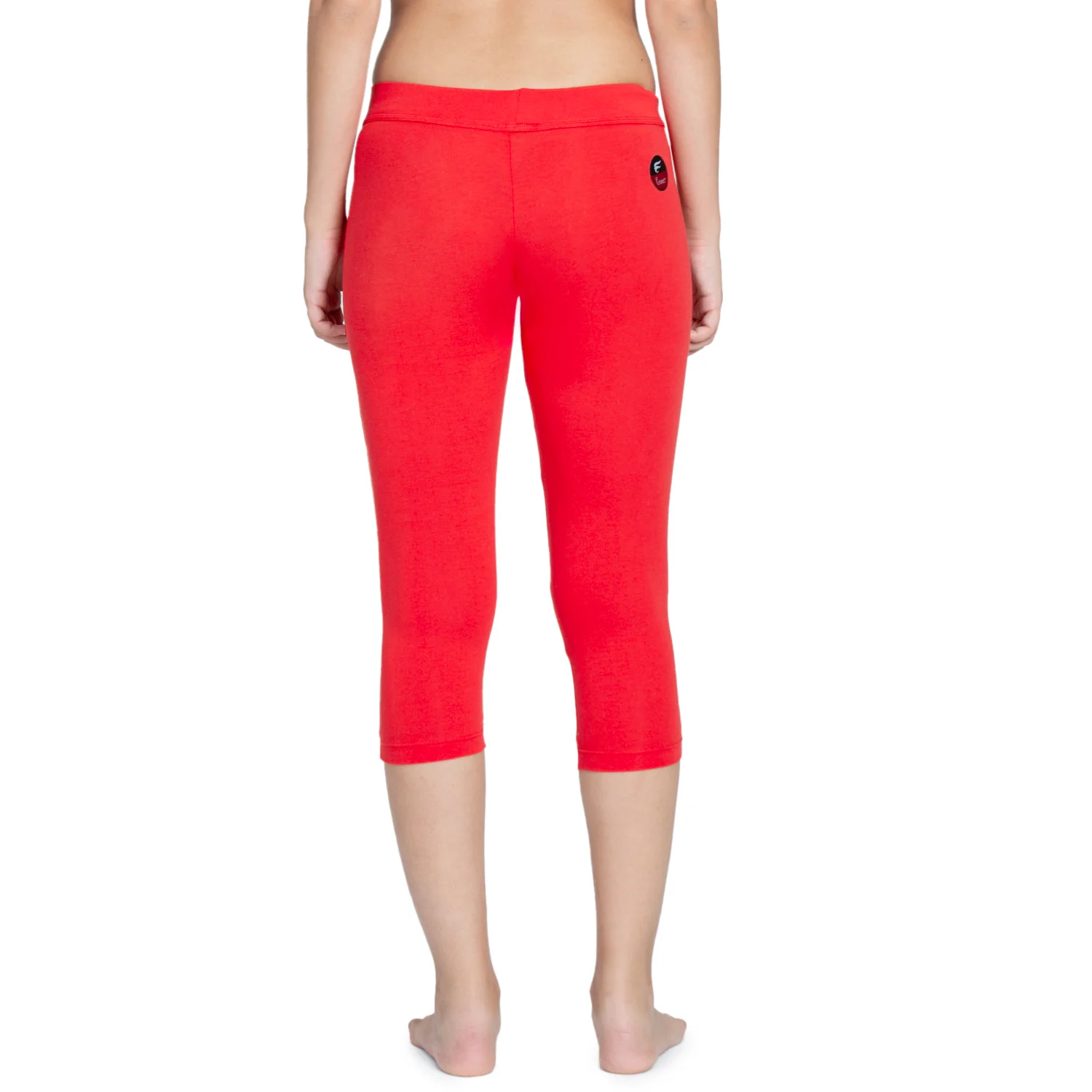 Women Red 3/4th Length Capri - Image 2