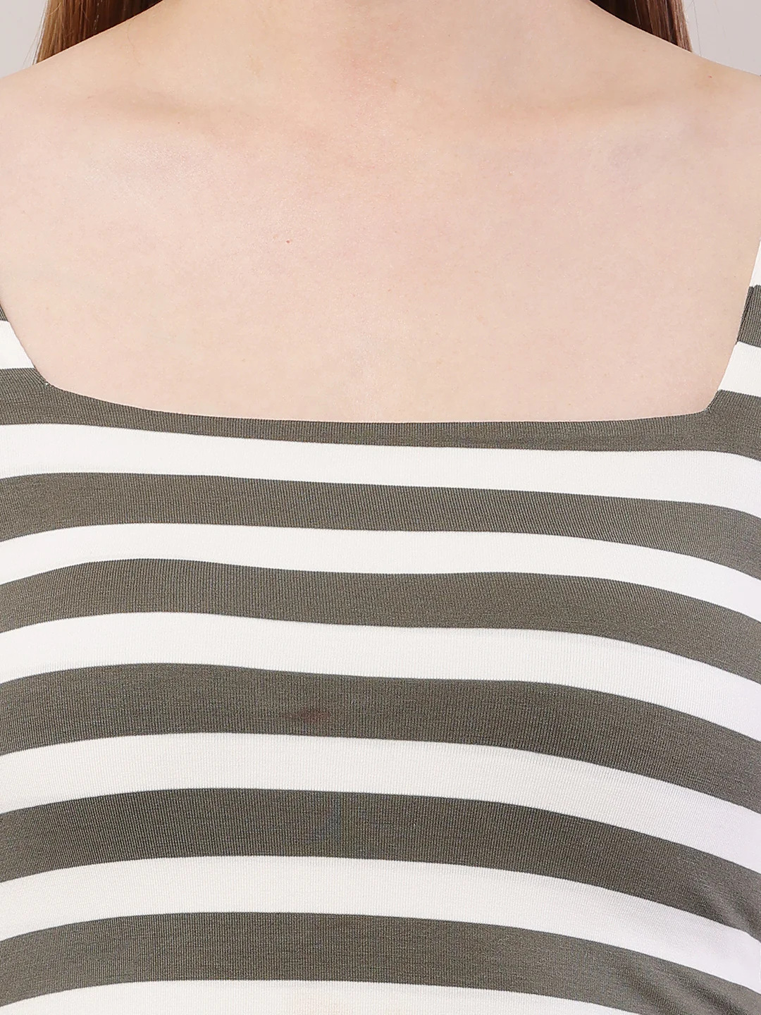 Women Sea Green & White Striped Top - Image 5