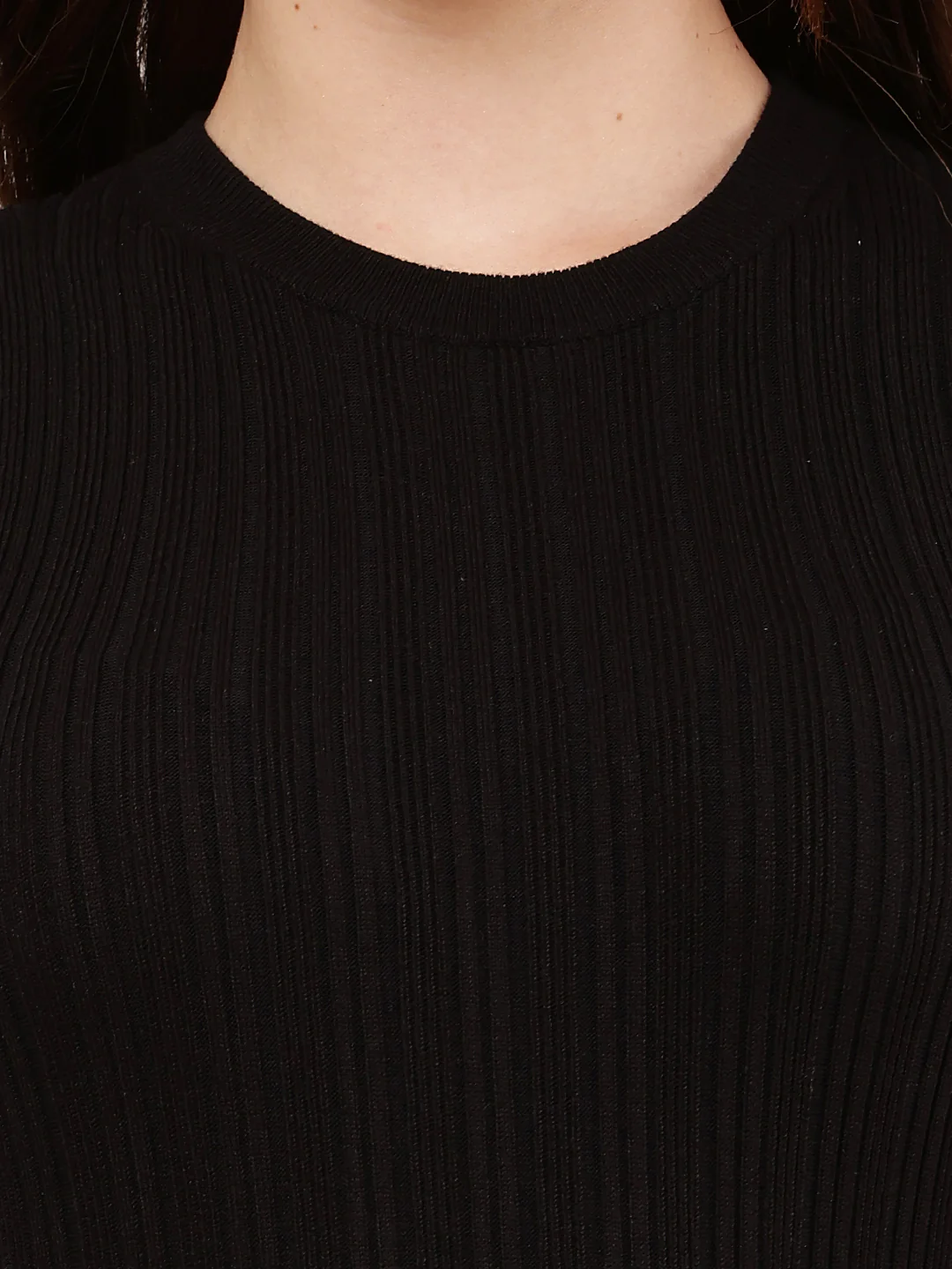 Women Sleeveless Crew Neck Black Bodycon Dress - Image 5