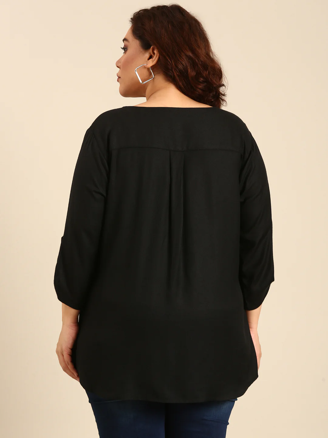 Women Solid Black Top - Image 2