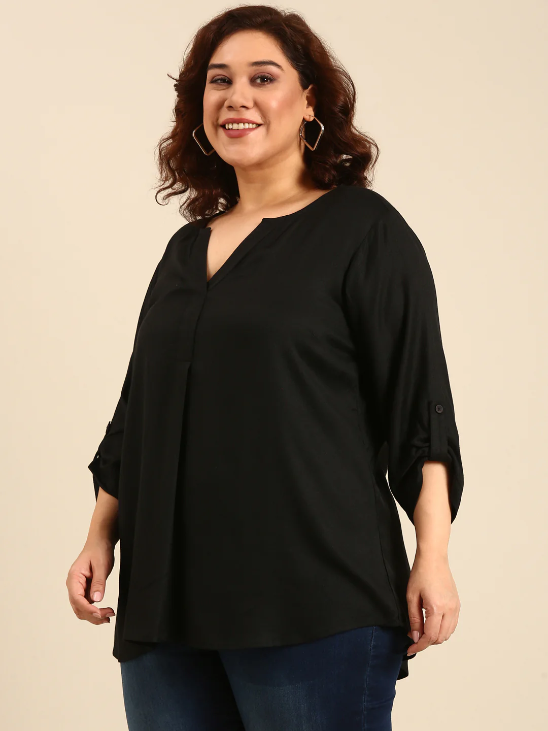 Women Solid Black Top - Image 5