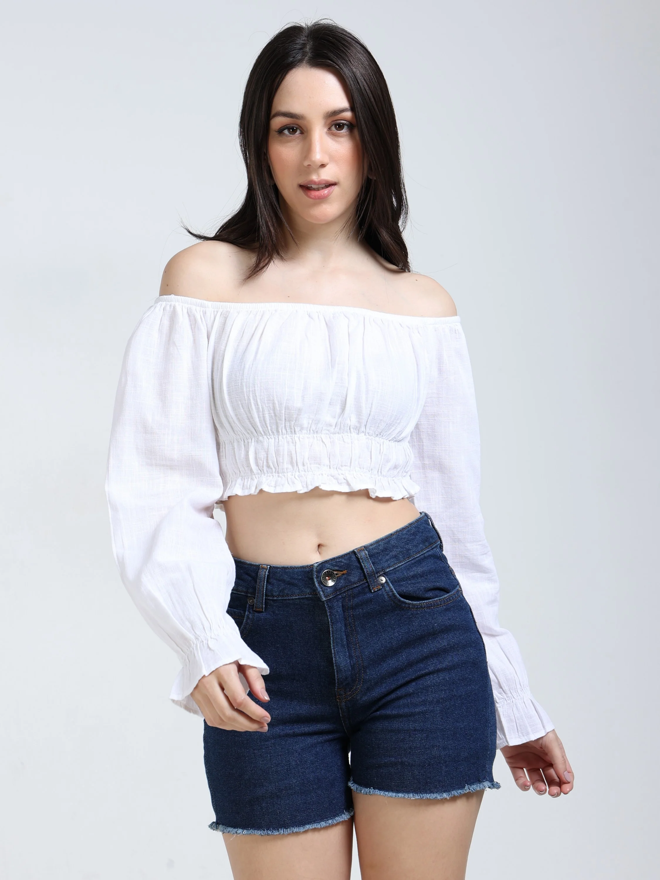 Women White Off Shoulder Top