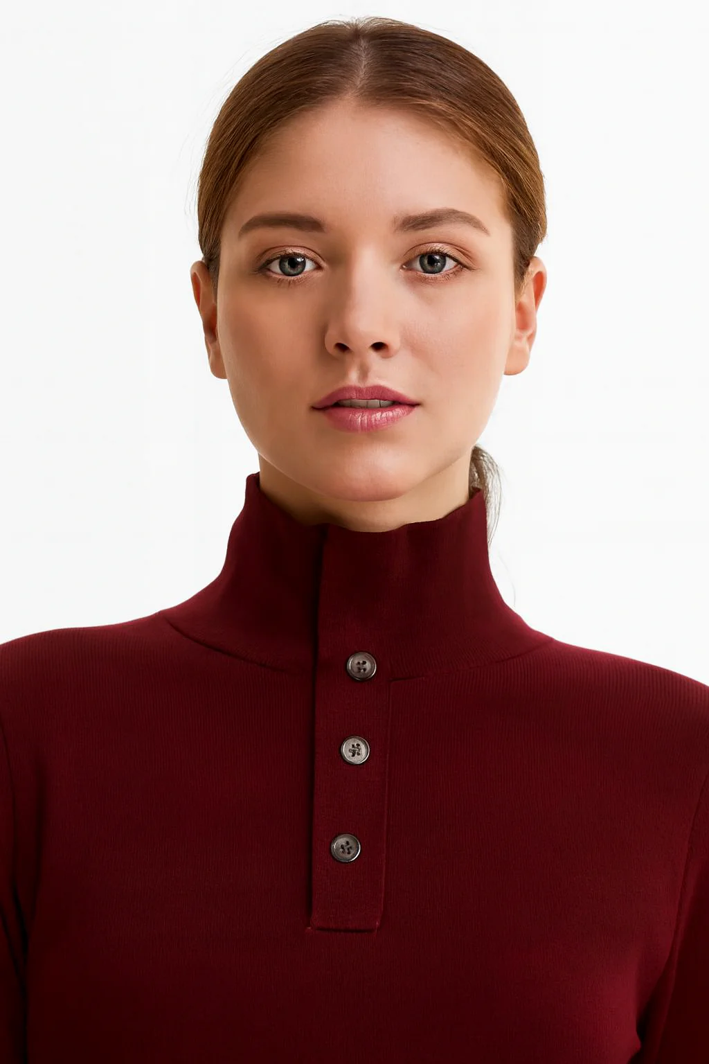 Women Wine Solid Sweater - Image 3